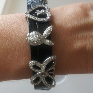 Leather bracelet 925 silver